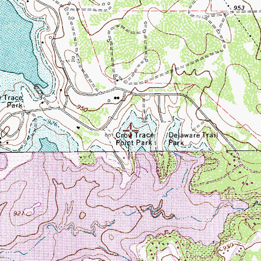 Topographic Map of Crow Trace Point Park, TX