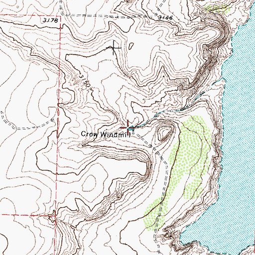 Topographic Map of Crow Windmill, TX
