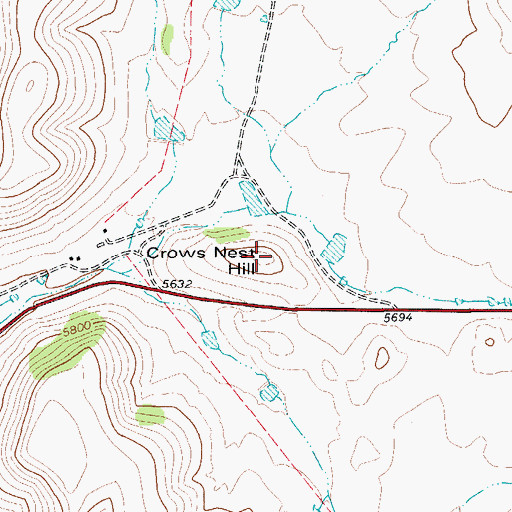 Topographic Map of Crows Nest Hill, TX