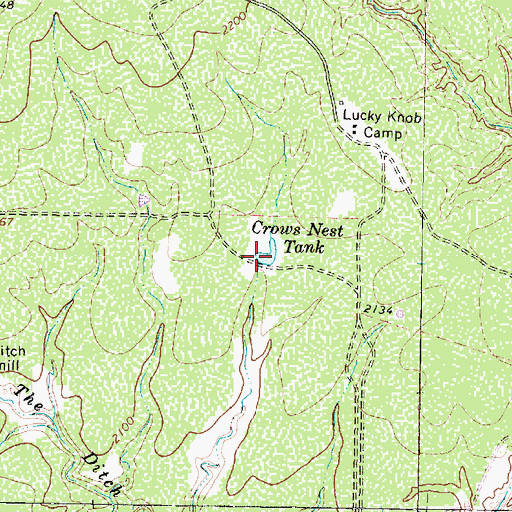 Topographic Map of Crows Nest Tank, TX