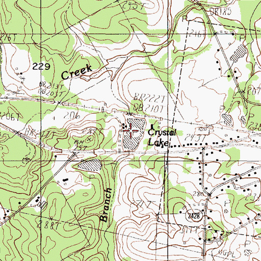 Topographic Map of Crystal Lake, TX
