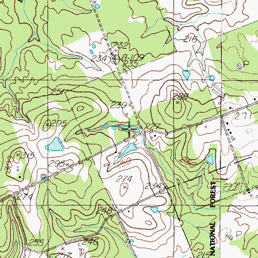 Topographic Map of Cuba Church, TX