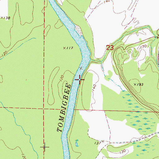 Topographic Map of Ivie Bar, AL