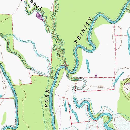 Topographic Map of Culp Branch, TX