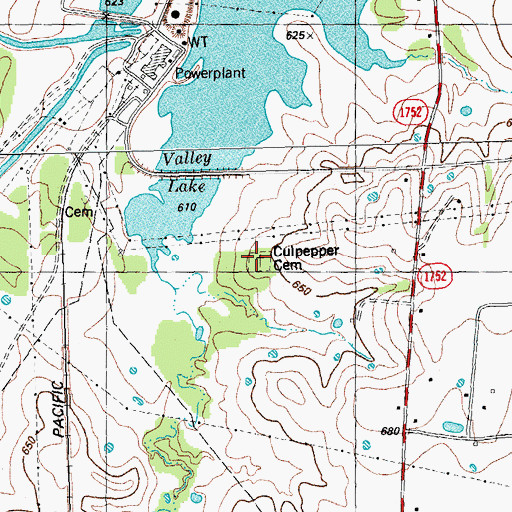Topographic Map of Culpepper Cemetery, TX
