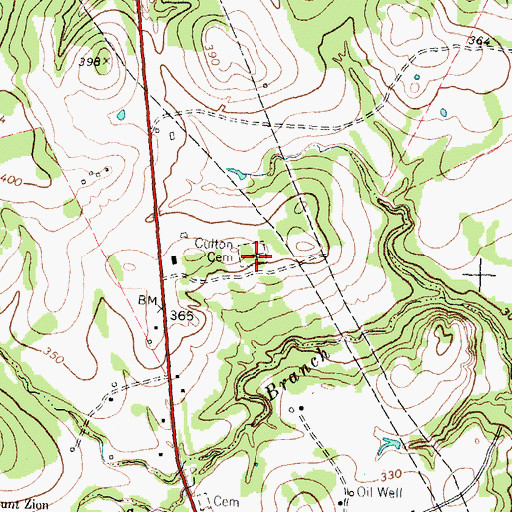Topographic Map of Culton Cemetery, TX