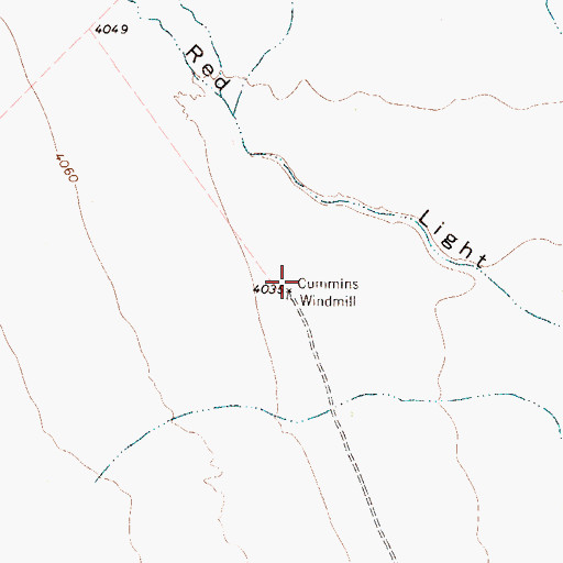 Topographic Map of Cummins Windmill, TX