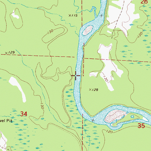 Topographic Map of Jackson Ferry (historical), AL