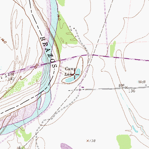 Topographic Map of Cunny Lake, TX