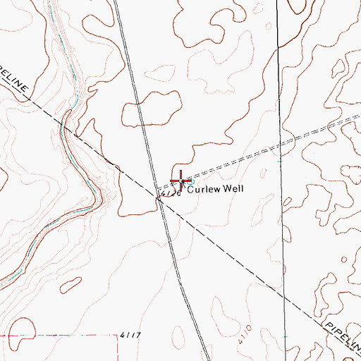 Topographic Map of Curlew Well, TX