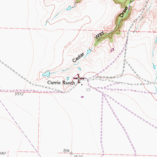 Topographic Map of Currie Ranch, TX