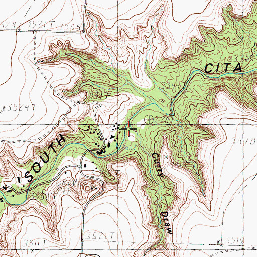Topographic Map of Curry Draw, TX