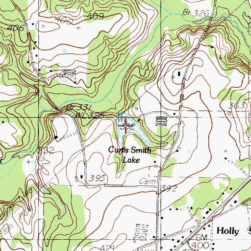 Topographic Map of Curtis Smith Lake, TX