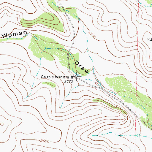 Topographic Map of Curtis Windmill, TX