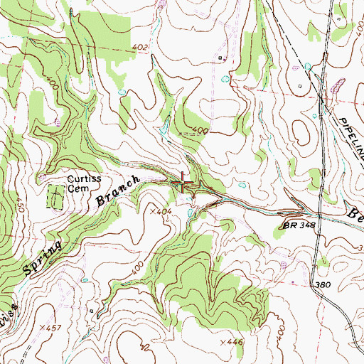 Topographic Map of Curtiss Spring Branch, TX