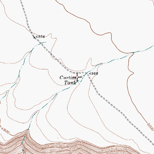 Topographic Map of Curtiss Tank, TX