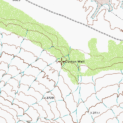 Topographic Map of Curton Well, TX