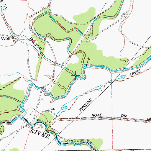 Topographic Map of Cushman Bayou, TX