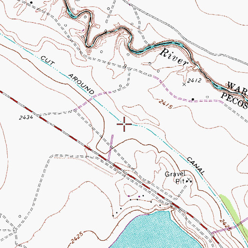 Topographic Map of Cut Around Canal, TX