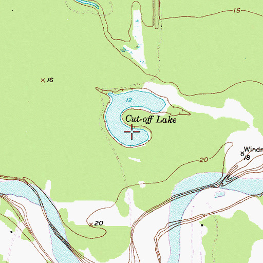 Topographic Map of Cut-Off Lake, TX