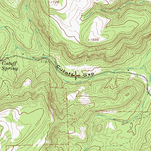 Topographic Map of Cutoff Gap, TX