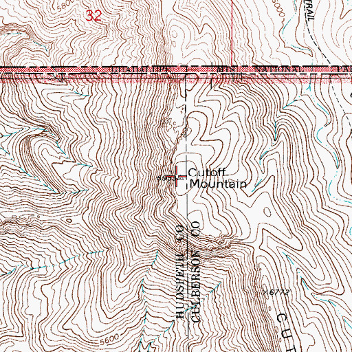 Topographic Map of Cutoff Mountain, TX