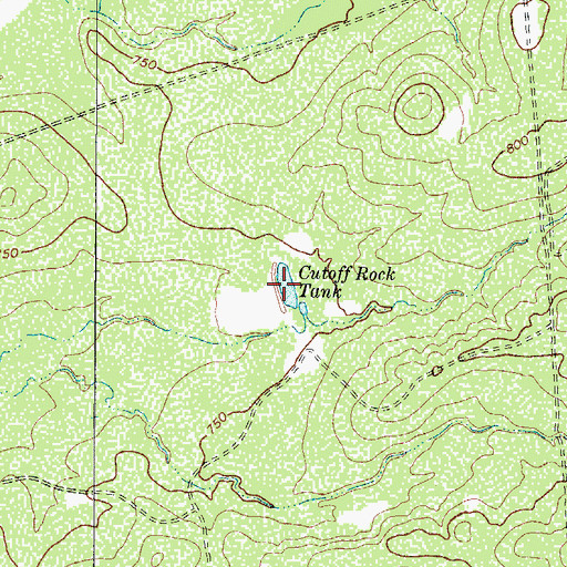 Topographic Map of Cutoff Rock Tank, TX