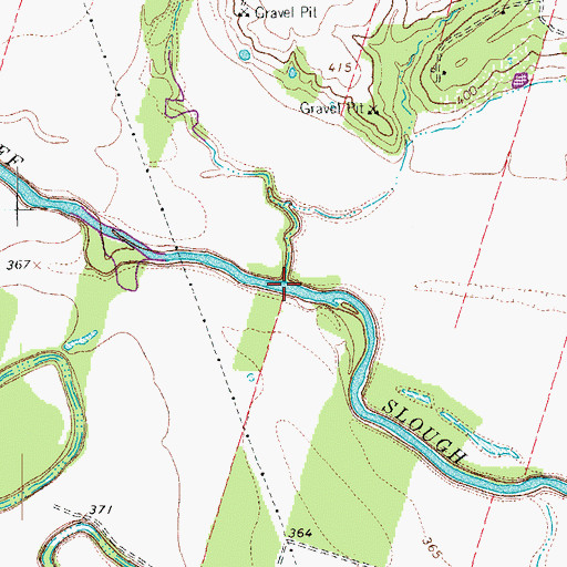 Topographic Map of Cutoff Slough, TX