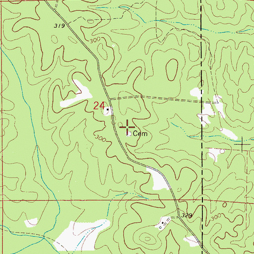 Topographic Map of Jordan Cemetery, AL