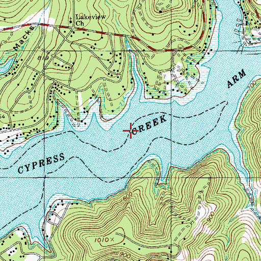 Topographic Map of Cypress Creek Arm, TX