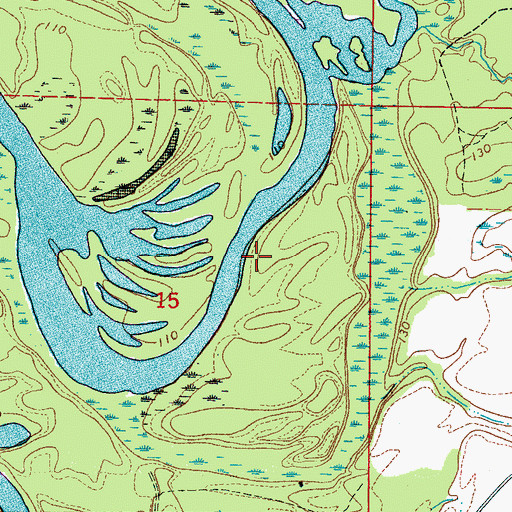 Topographic Map of Kearnens Bend, AL