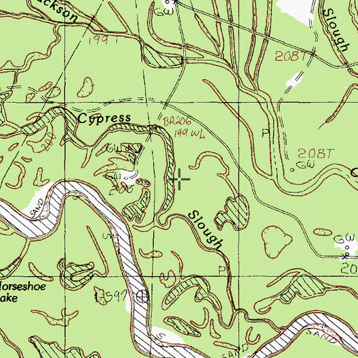 Topographic Map of Cypress Slough, TX