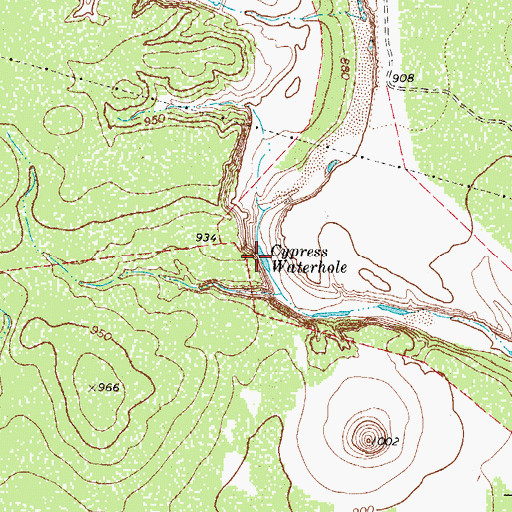 Topographic Map of Cypress Waterhole, TX