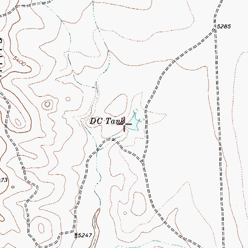 Topographic Map of D C Tank, TX