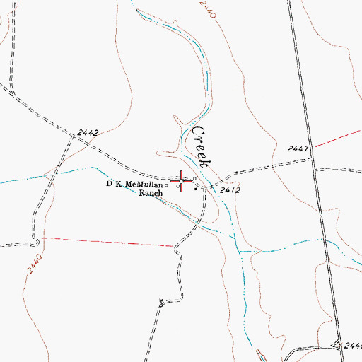 Topographic Map of D K McMullan Ranch, TX
