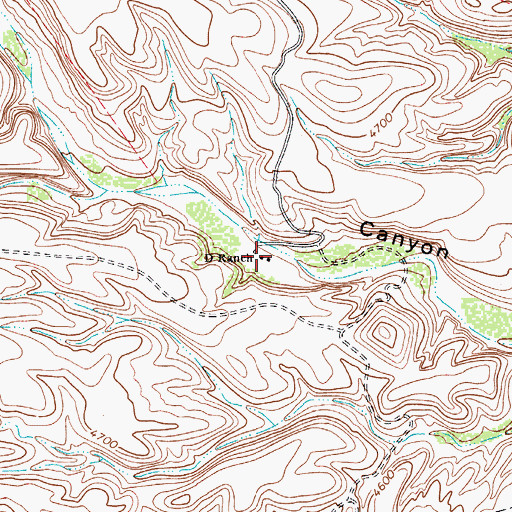 Topographic Map of D Ranch, TX