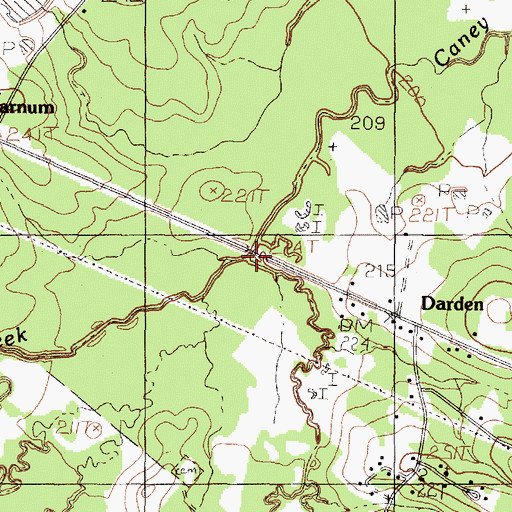 Topographic Map of Dabbs Branch, TX