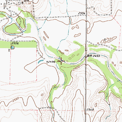 Topographic Map of Dads Creek, TX