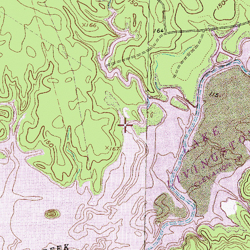 Topographic Map of Dads Creek, TX