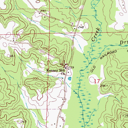 Topographic Map of Kenny Hill School (historical), AL