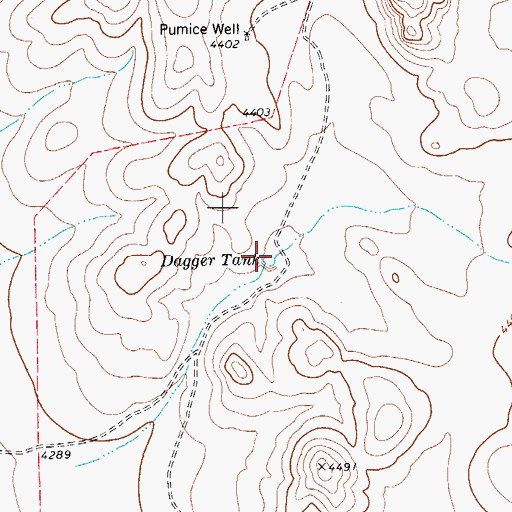 Topographic Map of Dagger Tank, TX