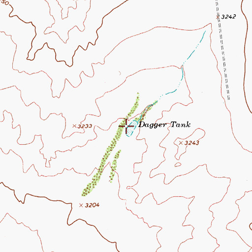 Topographic Map of Dagger Tank, TX