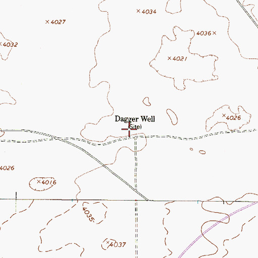 Topographic Map of Dagger Well, TX
