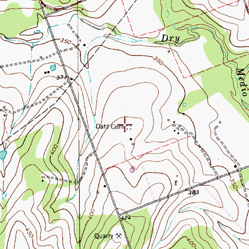 Topographic Map of Dahl Cemetery, TX