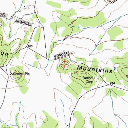 Topographic Map of Dalton Mountain, TX