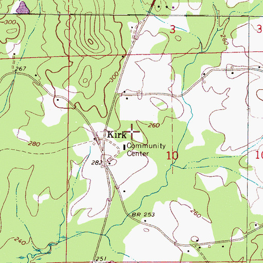 Topographic Map of Kirk School (historical), AL