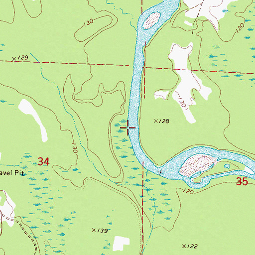 Topographic Map of Krebbs Landing, AL