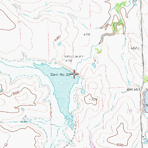 Topographic Map of Dam Number 20, TX