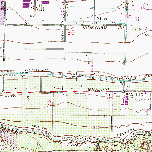 Topographic Map of Western Canal, AZ