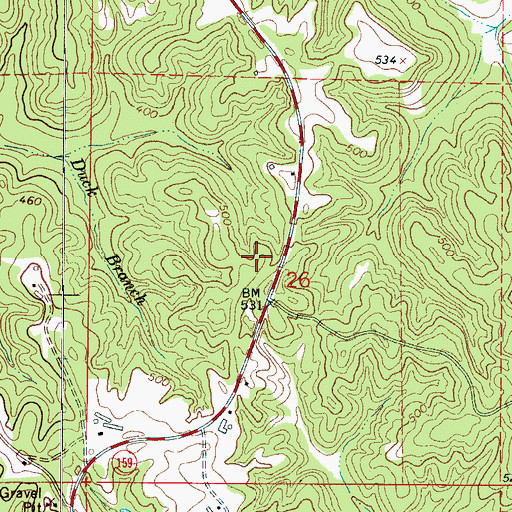 Topographic Map of Little Hill School (historical), AL